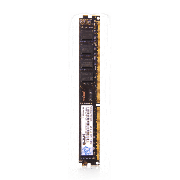 Suzuki Infinity Series 2GB DDR3 memory module with visible gold contacts and specification label