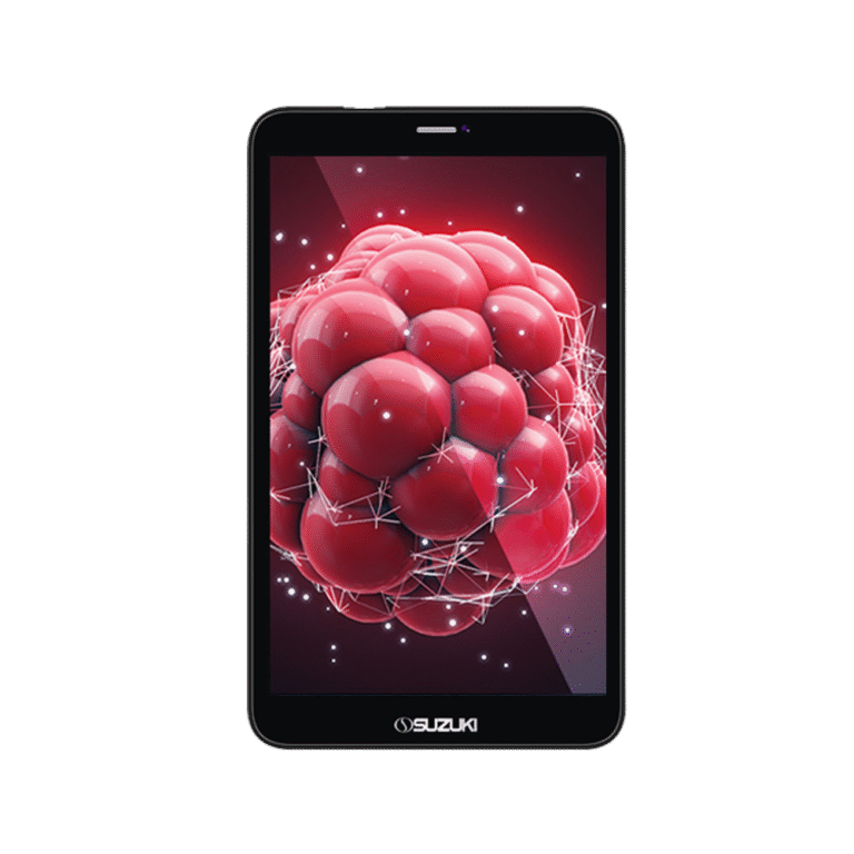 Black Suzuki Sumopad 8000 tablet displaying a red 3D molecular graphic on the screen.